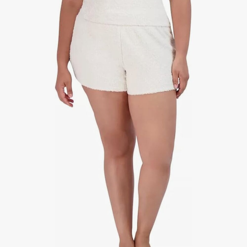 NEW! Steve Madden Fuzzy Comfy Shorts PJ Sleep Lounge Shortsโ XL White $42